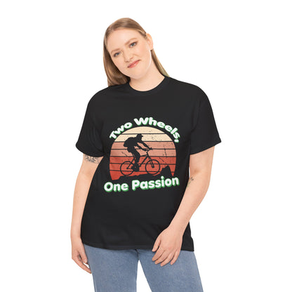 Two Wheels One Passion Unisex Heavy Cotton Tee