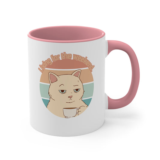 Bored Cat Accent Coffee Mug, 11oz